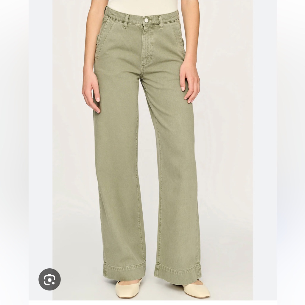 Dl1961 Zoie Wide Leg Jeans Alpine Green Size 25 Excellent Condition
